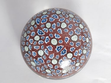 Vintage Murano Italy Millefiori Glass Paperweight