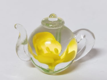 Vintage Dynasty Gallery Yellow Flower Teapot Glass