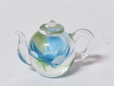 Vintage Dynasty Gallery Blue Flower Teapot Glass
