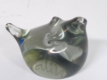 Vintage Signed "Nils" Sweden Art Glass Mouse