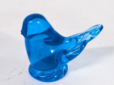 1996 Vintage Leoward Blue Glass Bird of Happiness