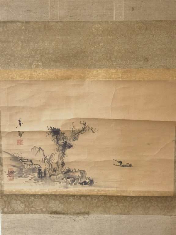 Japanese Ink Landscape Scroll Painting (1 of 4)