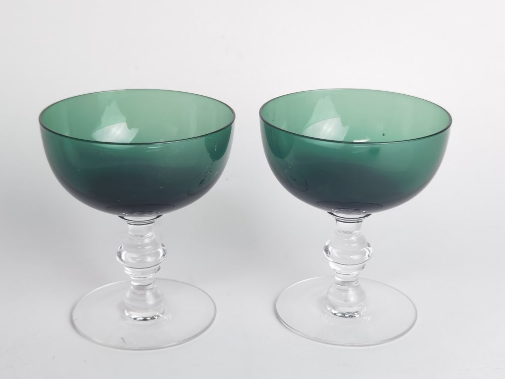 Pr. of Tiffin Franciscan Killarney Green Sherbet G (1 of 3)