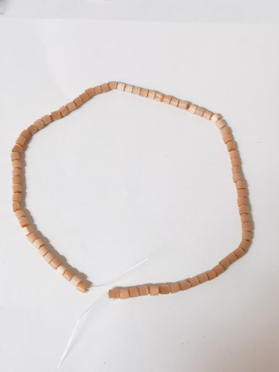 Pink Agate Bead Beads: Pink Agate Bead Beads, 15IN