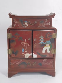 Vintage Chinese FuJian Lacquer over Wood Jewelry B