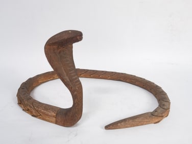 Vitage Hand Made Wooden Cobra Snake