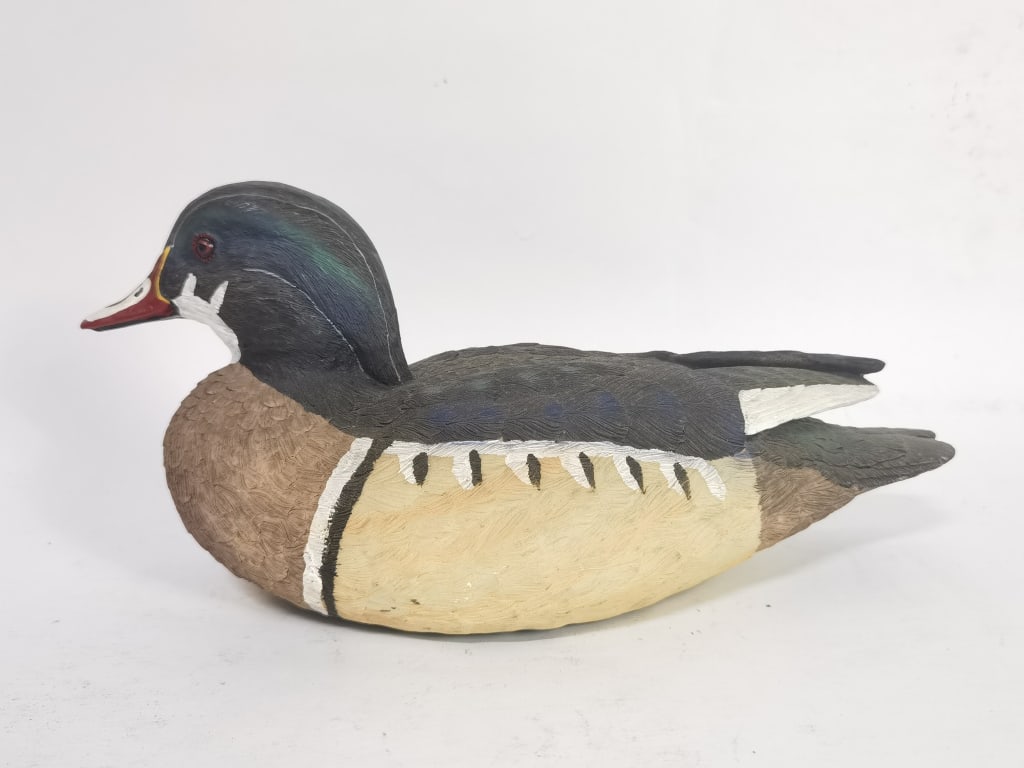 Large Vintage Hand Painted Wood Duck Decoy (1 of 5)