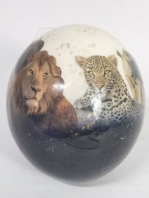 Vintage Hand Made Painted Pottery Egg