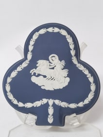 Wedgwood Jasperware Dark Blue Clover Shape Cover