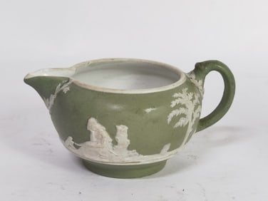 Vintage Wedgwood Jasperware Green Creamer