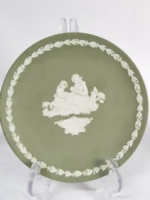 Vintage Wedgwood Jasperware Green Plate