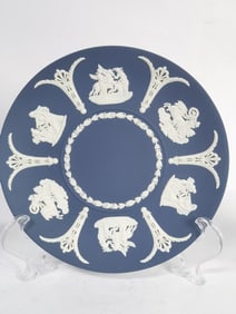 Vintage Wedgwood Jasperware Dark Blue Plate
