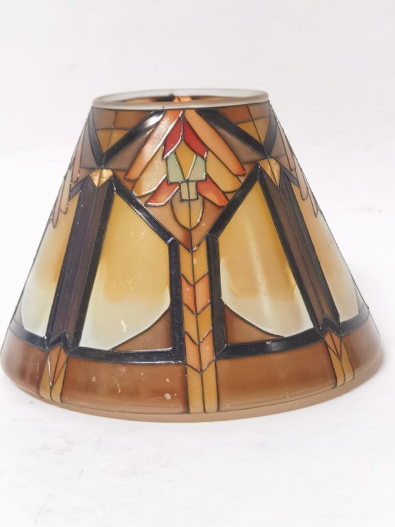 Stained Glass Lamp Shade: Stained Glass Lamp Shade, 6.75in by 5in