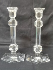 Pr. of Val. St. Lambert Crystal Candlesticks