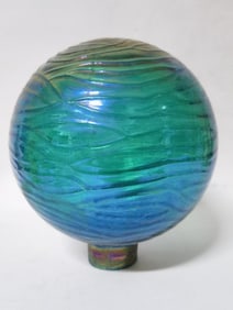 Iridescent Swirl Blue/Green Glass Gazing Ball