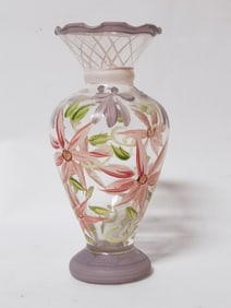 Vintage Fenton Hand Painted Floral Vase