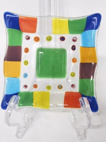Art Glass Colorblock Plate