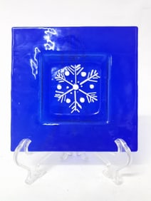 Art Glass Snow Flake Plate