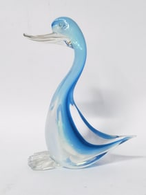 Vintage Murano Italy Blue Art Glass Duck