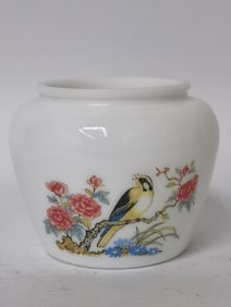 Vintage White Porcelain Floral Jar