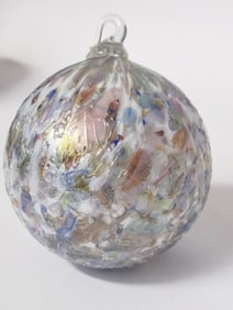 Vintage Iridescent Splatter Glass Ornament