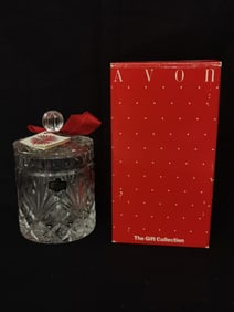 Avon 5oz Clear Crystal Biscuit Jar