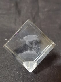 Clear Crystal 3D Cube Paperweight