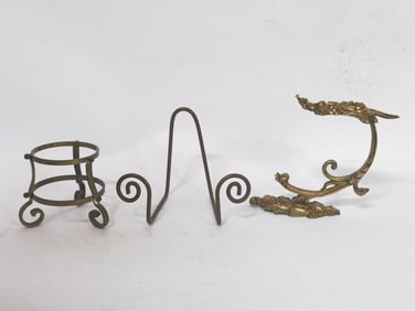 (3) Vintage Bronze Stands