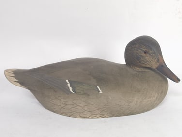 Large Vintage "Ken Harris" Wood Carved Duck Decoy