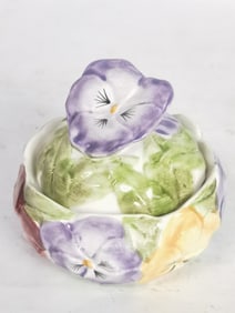 1994 Vintage OCI Porcelain Floral Covered Bowl