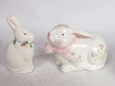 (2) Vintage Porcelain Rabbits