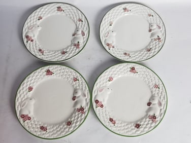 (4) Vintage Avon Porcelain Bunny Collection Plates