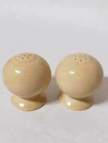 Pr. of Porcelain White Bulbous Salt/Pepper Shakers