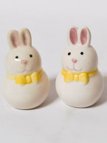 Pr. of Porcelain Rabbit Salt/Pepper Shakers