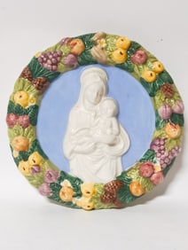 Vintage Italian Porcelain Garland Virgin Mary and