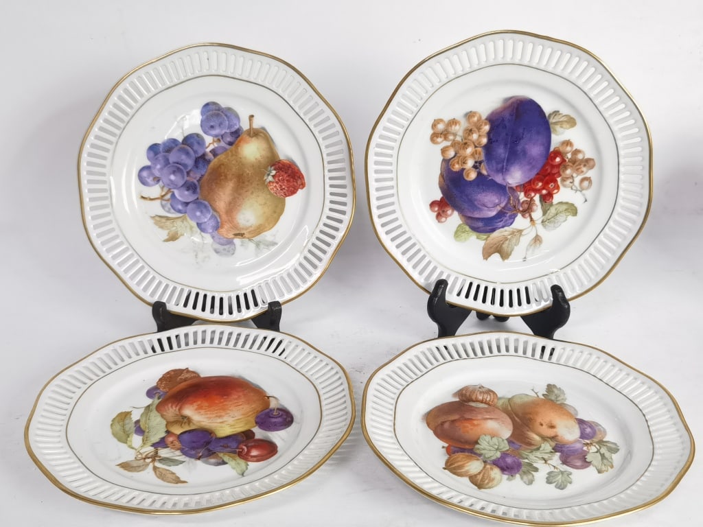 (4) Vintage FB & Co. Germany Porcelain Fruit Plate (1 of 6)