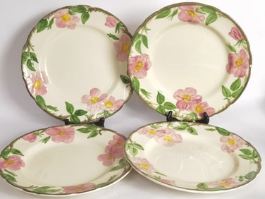 (4) Vintage Franciscan Porcelain Floral Plates