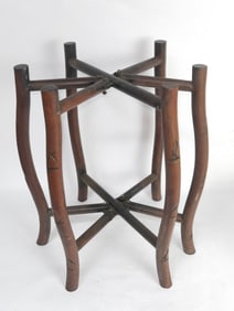 Foldable Wood Carved Bamboo Style Basin Stand