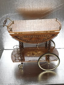 Vintage Italian Marquetry Bar Cart