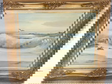 Vintage "William Hoffman" Seascape Oil Painting