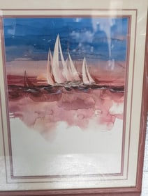 Limited Ed. Regatta at Sunset Lithograph by M. Atk