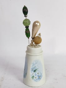 Vintage Limoges France Porcelain Hairpin Holder