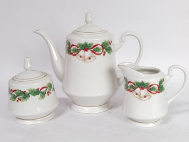 1990 Vintage Sango Porcelain Noel Tea Set