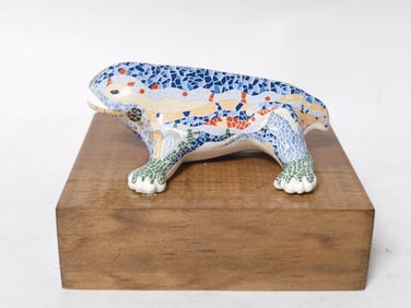 Vintage Antoni Gaudi Mosaic Porcelain Salamander