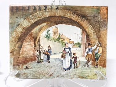 Vintage Giuseppe Chiarato Hand Painted Plaque