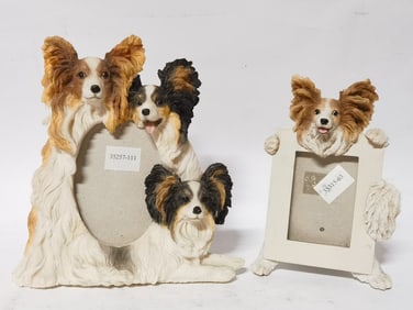Two Vintage Dog Photo Frames