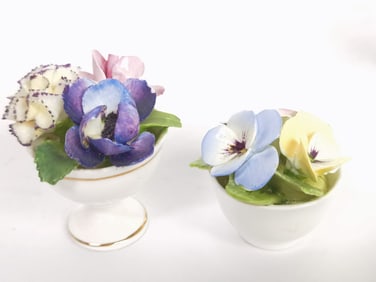 (2) Vintage England Porcelain Flower Bouquets