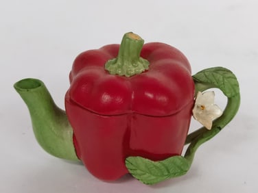 Vintage Khien Ceramic Red Bell Pepper Teapot