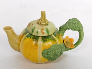Vintage Khien Ceramic Yellow Pumpkin Teapot