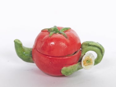 Vintage Khien Ceramic Miniature Tomato Teapot